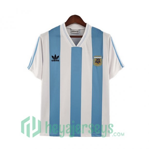 Argentina Retro Home Soccer Jerseys Blue White 1993