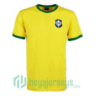 Brazil Retro Home Soccer Jerseys Yellow 1970