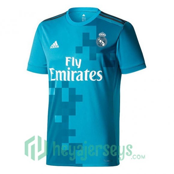 Real Madrid Retro Third Soccer Jerseys Blue 2017-2018