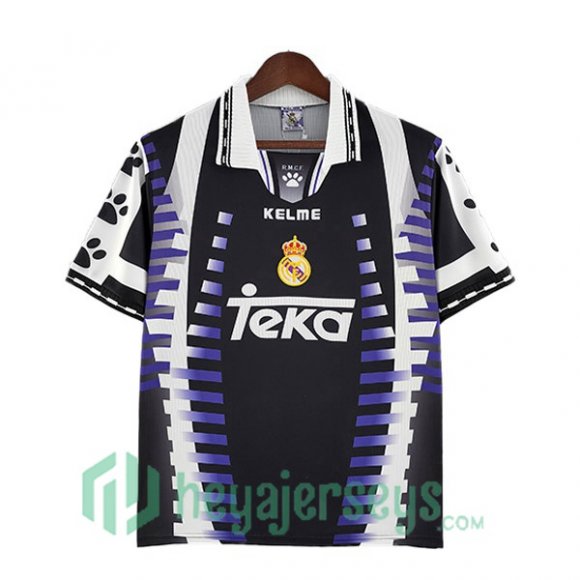 Real Madrid Retro Third Soccer Jerseys Black 1997-1998