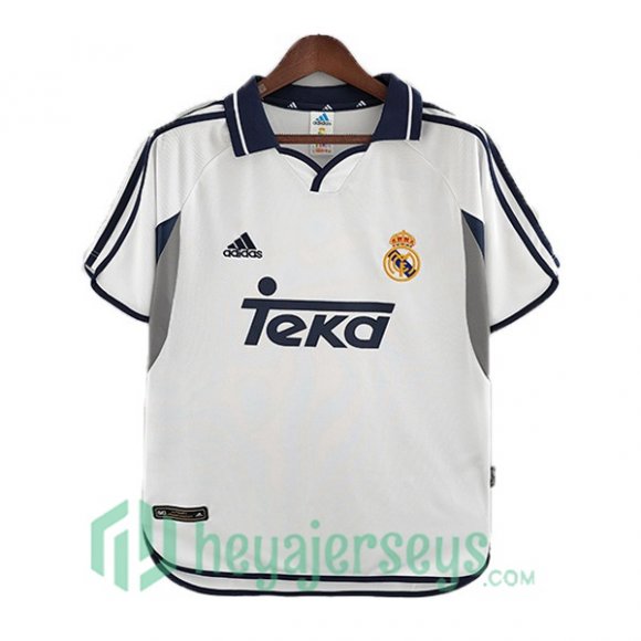 Real Madrid Retro Home Soccer Jerseys White 2000-2001