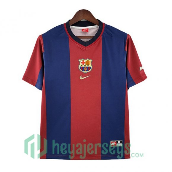 FC Barcelona Retro Home Soccer Jerseys Blue Red 1998-1999