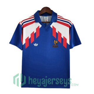 France Retro Home Soccer Jerseys Blue 1988-1990