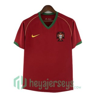 Portugal Retro Home Soccer Jerseys Red 2006