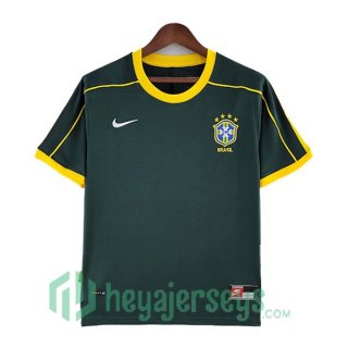Brazil Retro Goalkeeper Soccer Jerseys Green 1998