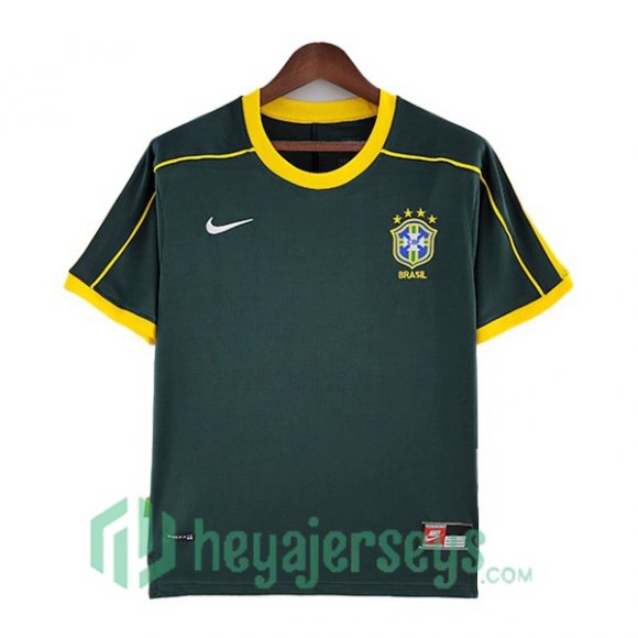 Brazil Retro Goalkeeper Soccer Jerseys Green 1998