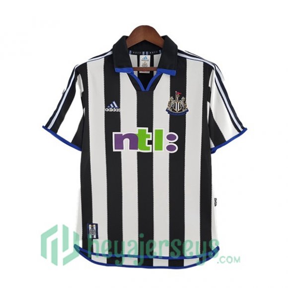 Newcastle United Retro Home Soccer Jerseys Black White 2000-2001