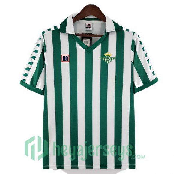 Real Betis Retro Home Soccer Jerseys Green White 1982-1985
