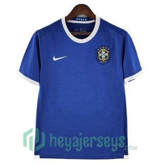 Brazil Retro Away Soccer Jerseys Blue 2006
