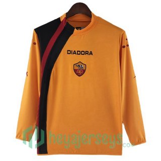 AS Roma Retro Home Soccer Jerseys Long Sleeve Orange 2005-2006