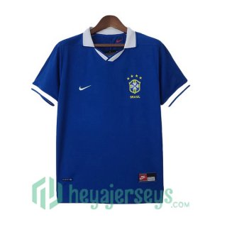 Brazil Retro Away Soccer Jerseys Blue 1997