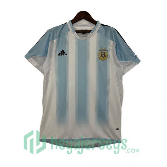 Argentina Retro Home Soccer Jerseys Blue White 2004-2005