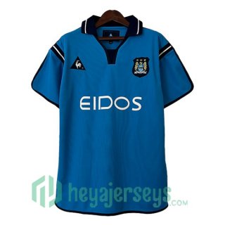 Manchester City Retro Home Soccer Jerseys Blue 2001-2002