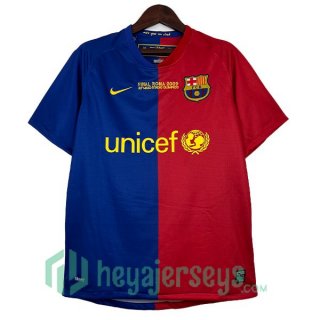 FC Barcelona Retro UEFA Champions League Home Soccer Jerseys Red Blue 2008-2009