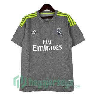 Real Madrid Retro Away Soccer Jerseys Gray 2015-2016