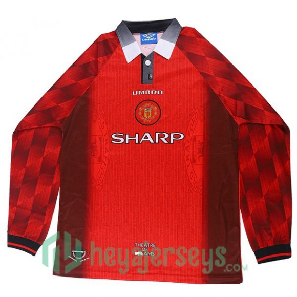 1996-1997 Manchester United Retro Home Jersey Long Sleeve Red