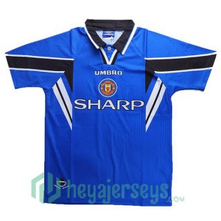 1996-1997 Manchester United Third Retro Away Jersey Blue