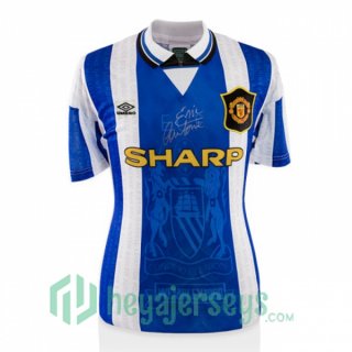 1994-1995 Manchester United Third Retro Away Jersey White Blue