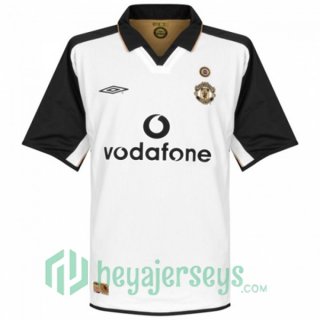 2001-2002 Manchester United Retro Away Jersey Centenary White