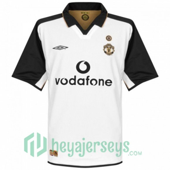 2001-2002 Manchester United Retro Away Jersey Centenary White