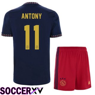 AFC Ajax (Antony 11) Kids Away Jersey Black 2022/2023