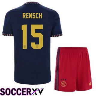 AFC Ajax (Rensch 15) Kids Away Jersey Black 2022/2023