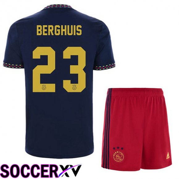 AFC Ajax (Berghuis 23) Kids Away Jersey Black 2022/2023