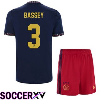 AFC Ajax (Bassey 3) Kids Away Jersey Black 2022/2023