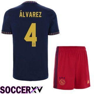 AFC Ajax (Álvarez 4) Kids Away Jersey Black 2022/2023
