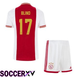 AFC Ajax (Blind 17) Kids Home Jersey White Red 2022 2023