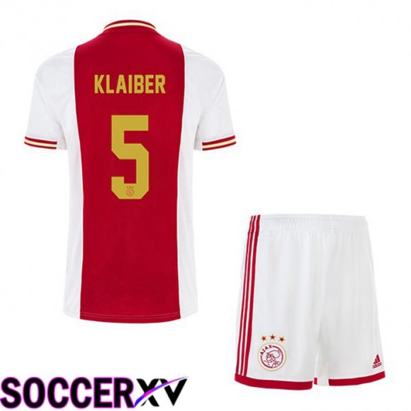 AFC Ajax (Klaiber 5) Kids Home Jersey White Red 2022 2023