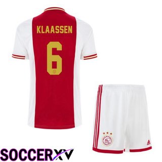 AFC Ajax (Klaassen 6) Kids Home Jersey White Red 2022 2023