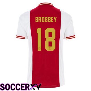 AFC Ajax (Brobbey 18) Home Jersey White Red 2022 2023