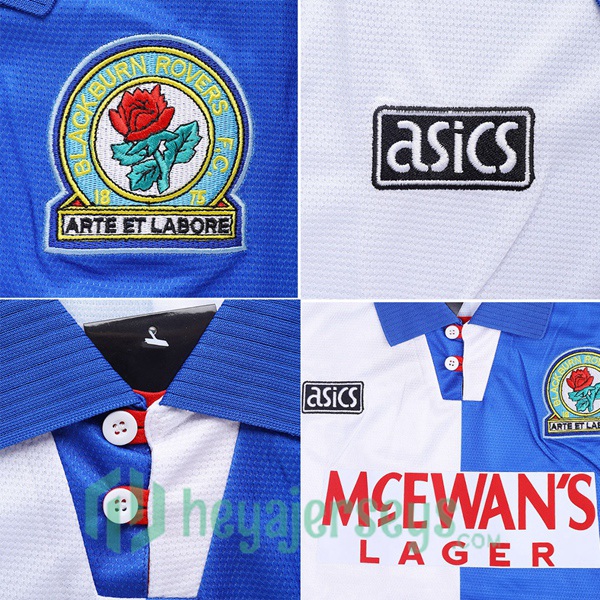 1994-1995 Blackburn Rovers Retro Home Jersey Blue White